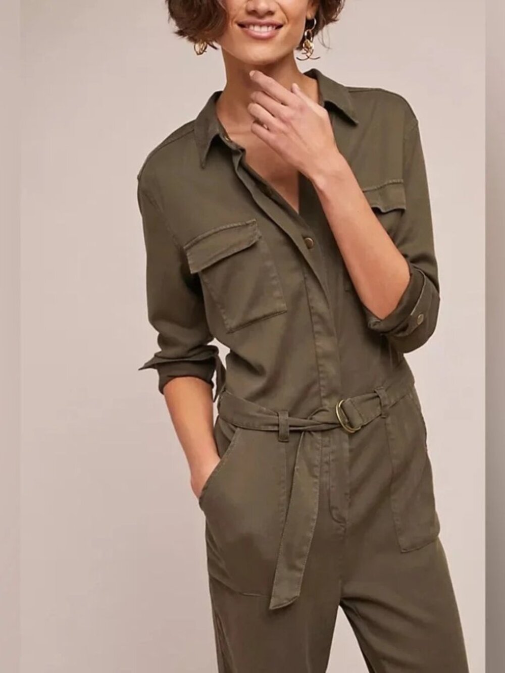 Michael Stars Utility Brown Jumpsuit Sz - Small - Picture 8 of 10